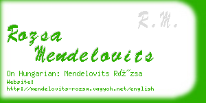 rozsa mendelovits business card